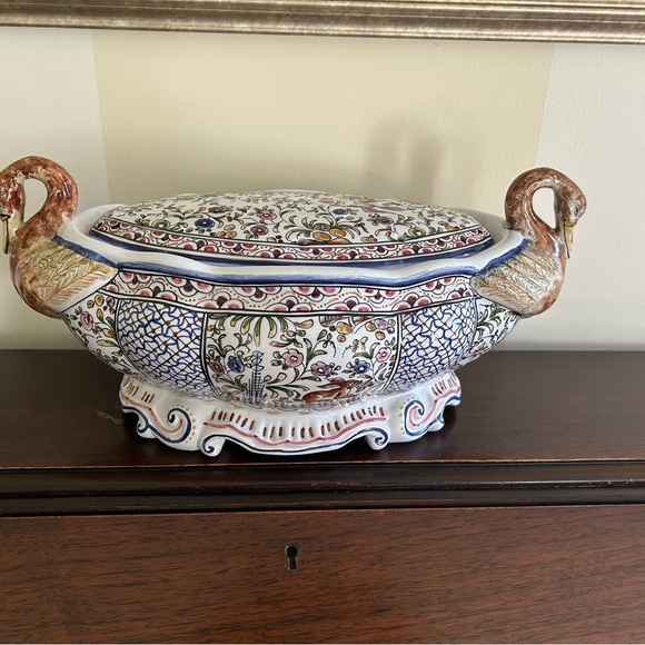 Vintage Ceramica Conimbriga 236 Hand Painted Portugal Pottery Jardinière flower